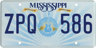 MS license plate ZPQ586