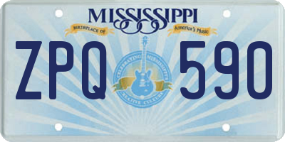 MS license plate ZPQ590
