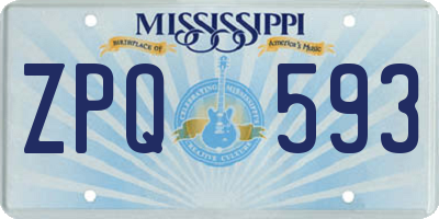 MS license plate ZPQ593