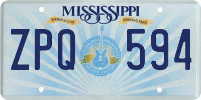 MS license plate ZPQ594