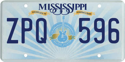 MS license plate ZPQ596