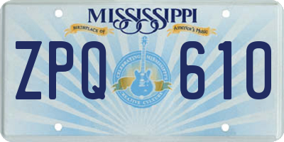 MS license plate ZPQ610