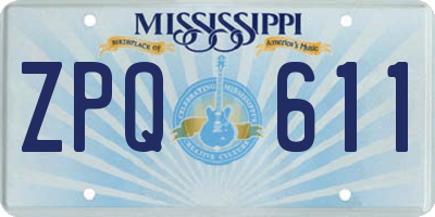 MS license plate ZPQ611