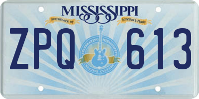 MS license plate ZPQ613