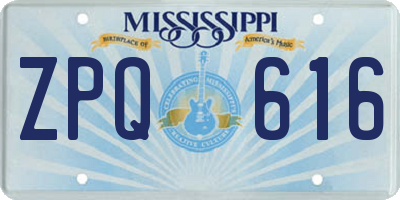 MS license plate ZPQ616