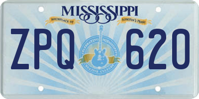 MS license plate ZPQ620