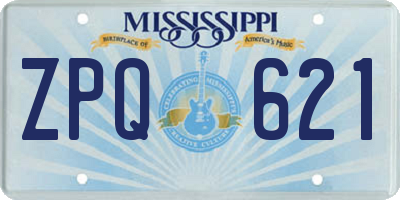MS license plate ZPQ621
