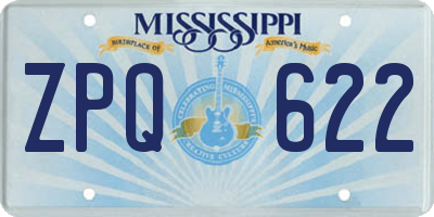 MS license plate ZPQ622