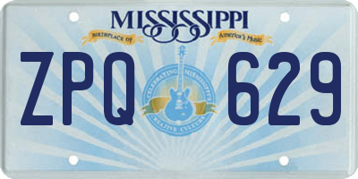 MS license plate ZPQ629