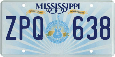 MS license plate ZPQ638