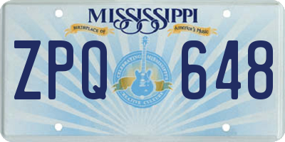 MS license plate ZPQ648