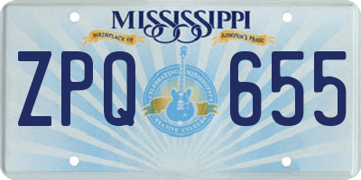 MS license plate ZPQ655