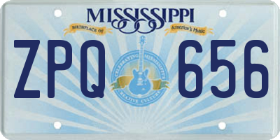 MS license plate ZPQ656