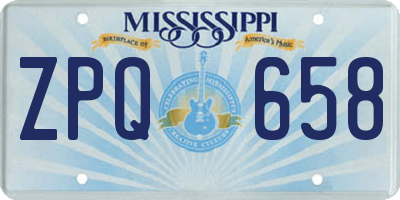 MS license plate ZPQ658