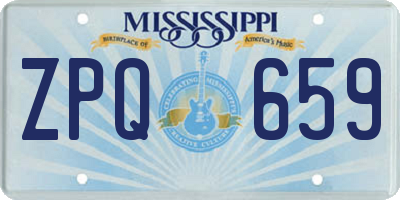 MS license plate ZPQ659