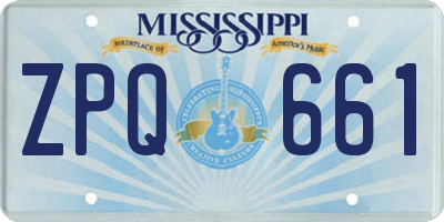 MS license plate ZPQ661
