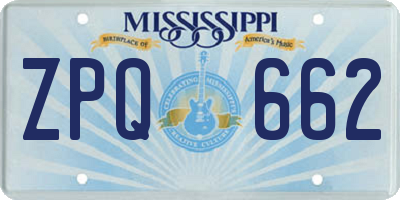 MS license plate ZPQ662