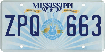MS license plate ZPQ663