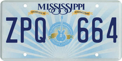 MS license plate ZPQ664