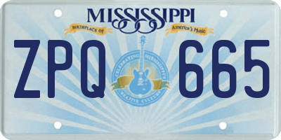 MS license plate ZPQ665