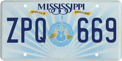 MS license plate ZPQ669