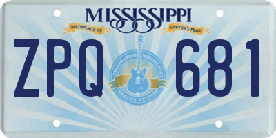 MS license plate ZPQ681