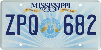 MS license plate ZPQ682