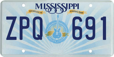 MS license plate ZPQ691