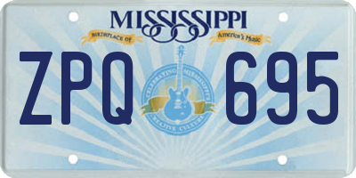 MS license plate ZPQ695