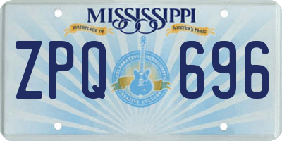 MS license plate ZPQ696