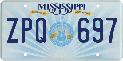 MS license plate ZPQ697
