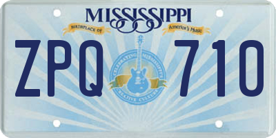 MS license plate ZPQ710