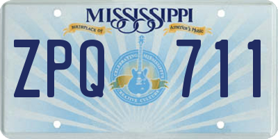 MS license plate ZPQ711