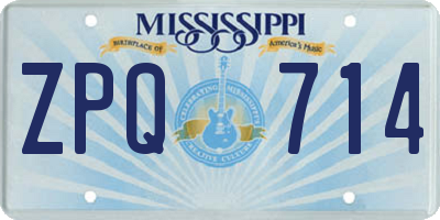 MS license plate ZPQ714