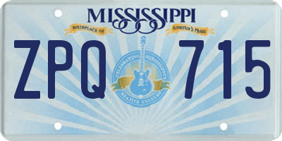 MS license plate ZPQ715