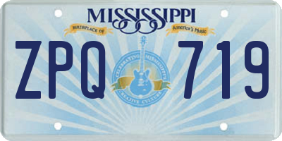 MS license plate ZPQ719