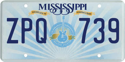 MS license plate ZPQ739