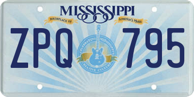 MS license plate ZPQ795