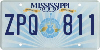 MS license plate ZPQ811
