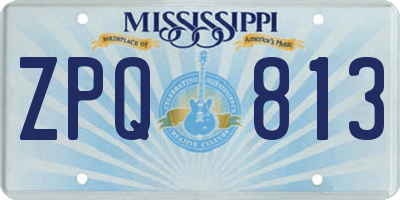 MS license plate ZPQ813