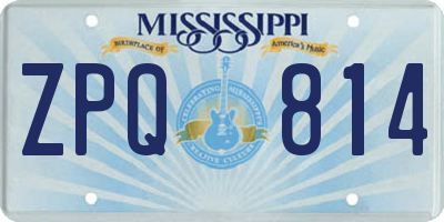 MS license plate ZPQ814