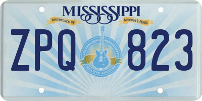 MS license plate ZPQ823