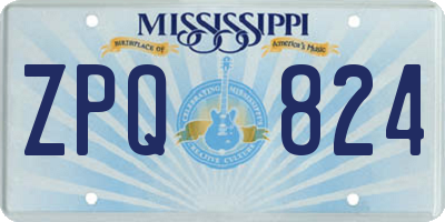 MS license plate ZPQ824