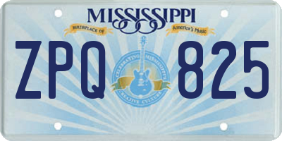 MS license plate ZPQ825
