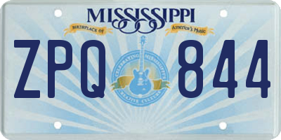 MS license plate ZPQ844