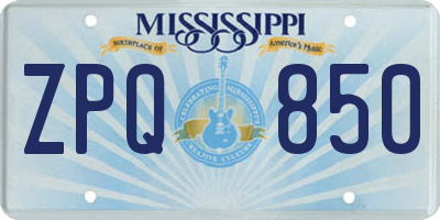 MS license plate ZPQ850