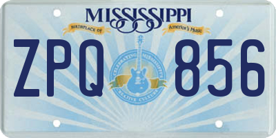 MS license plate ZPQ856