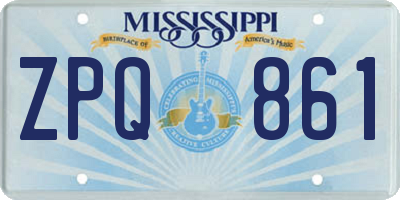 MS license plate ZPQ861