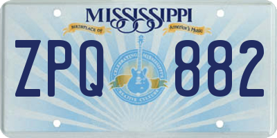 MS license plate ZPQ882