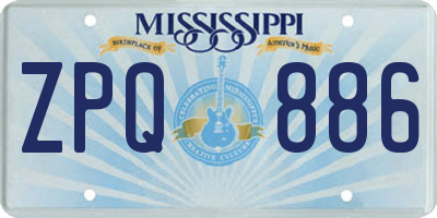 MS license plate ZPQ886